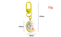 Porte-clés mignon en forme de cœur d'anime avec impression UV, pendentif en PVC Ours en peluche, Lune, Étoile, Lapin, Ours