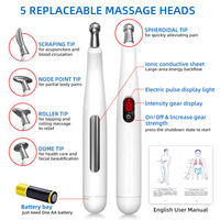 Stylo de massage électrique portatif pour points d'acupuncture, avec contrôle de la minuterie et batterie intégrée, pour le soulagement des douleurs dorsales et le drainage des méridiens
