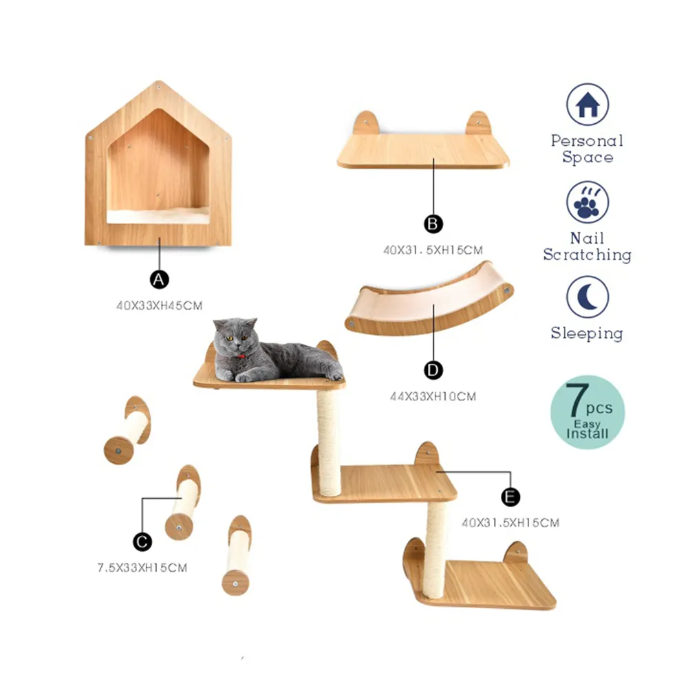 Jouet multifonctionnel pour chat Piste d'escalade pour chat Étagères murales modernes