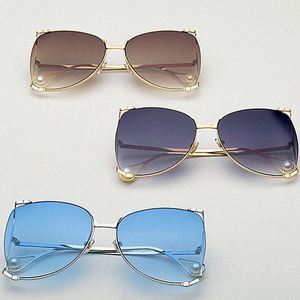 Gafas de Sol de Moda 2025, Estilo Vintage para Mujer, Montura Grande de Media Aro, Ojo de Gato, UV400, Gafas de Sol Extra Grandes con Perlas para Mujer - Product Image 6