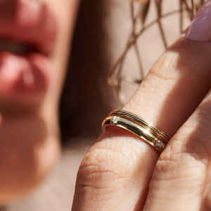 Bague de mariage élégante pour femme en or massif 14 carats plaqué rhodium, sertie de diamants naturels VS taille brillant, monture étoile, éternité complète, tendance - Product Image 5