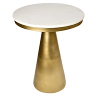 Table d'appoint de luxe pour chambre à coucher Table d'appoint pour canapé en fer Dessus en marbre Prix de gros moderne Qualité standard