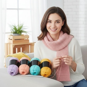 Hilo de Algodón Teñido de 5 Hebras de Grosor Medio, Material para Tejer a Crochet, Hilo Mezclado Hecho a Mano para Bufandas, Muñecas, Zapatos y Otros - Product Image 3