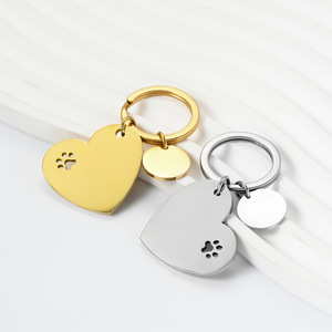 Offre Spéciale acier inoxydable en forme de coeur Couple plaqué or métal artisanat hôtel Sublimation blanc métal bijoux pendentif à breloques - Product Image 1