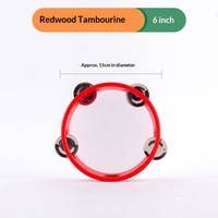 Wholesale Kindergarten Orff Instruments Single Row Wooden Tambourine Toy Hand Children's Educational Circle Drum Product