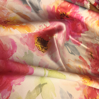 Tissu Satin Soie Polyester Tissé Uni Imprimé Floral Personnalisé 150 CM
