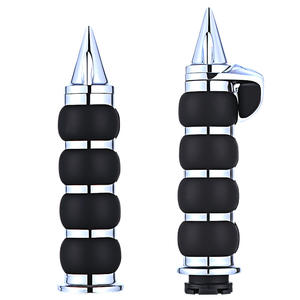 Stainless Steel Anti-Slip Right Handlebar Throttle Sleeve 25mm Vintage Modified Pointed <b>Grip</b> Off-Road <b>Motorcycle</b> Body - Product Image 4