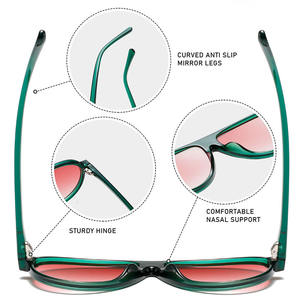 <span class=keywords><strong>Gafas</strong></span> <span class=keywords><strong>de</strong></span> <span class=keywords><strong>Sol</strong></span> <span class=keywords><strong>de</strong></span> Piloto STORY XH3530 Retro con Remaches para Mujer y Hombre, Montura Verde Vintage, Lentes Rosas Degradados, Protección UV, <span class=keywords><strong>Gafas</strong></span> <span class=keywords><strong>de</strong></span> Moda - Product Image 3