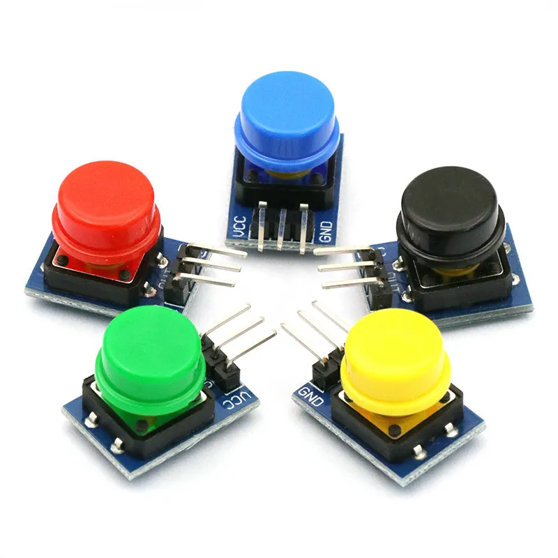 Module grand bouton 12X12MM Module grand bouton Module interrupteur tactile avec chapeau pour sortie haut niveau d'arduino ou Raspberry PI 3