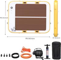 Plateforme flottante gonflable en PVC Drop Stitch 6ft x 5ft x 6" avec support moteur pour la pêche en lac