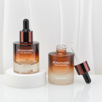 Flacon compte-gouttes en verre dépoli à fond épais Amber 1 OZ pour huiles essentielles et sérums ophtalmiques, emballage cosmétique 30ml 50ml, recyclé