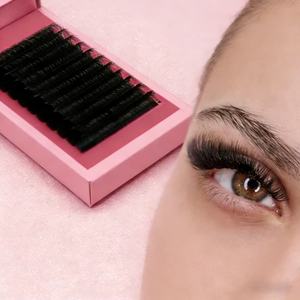 Fournitures en gros pour extensions de cils individuels en cachemire, plateaux d'extensions de cils en soie volume velours à marque privée avec logo personnalisé - Product Image 2