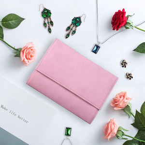 Personalizado portátil de lujo <span class=keywords><strong>plegable</strong></span> joya collar pendiente organizador rollo bolsa microfibra terciopelo <span class=keywords><strong>viaje</strong></span> joyería bolsa para mujeres niñas - Product Image 6