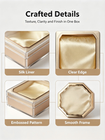 Anpassbare Kunststoff-Acrylbox mit Geprägtem Seidenfutter, Mehrere Formen Quadratisch/Achteckig, Kosmetik-Aufbewahrungsbox mit Individueller Logo-Option