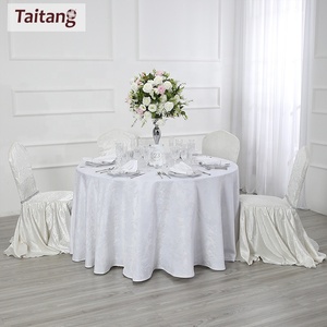 Ristorante di <span class=keywords><strong>Lino</strong></span> Bianco di Nozze <span class=keywords><strong>Tovaglia</strong></span> <span class=keywords><strong>E</strong></span> <span class=keywords><strong>Tovaglioli</strong></span> Formati Su Ordinazione Bianco Jacquard Rotonda Panno di Tabella di Banchetto - Product Image 6