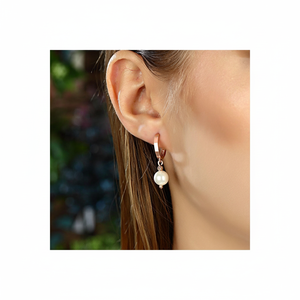 Azuris 925 Pendientes de perlas de plata esterlina Accesorio de moda de lujo - Product Image 2