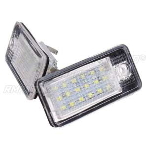 ไฟส่องป้ายทะเบียน 2 ชิ้น 18LED ป้องกันการเกิดข้อผิดพลาด สำหรับ Audi A3 S3 A4 B6 A6 S6 A8 RS4  8E0807430A 8E0807430B 8E0943021B 8E094302 - Product Image 4