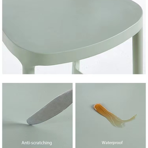 Tabouret <span class=keywords><strong>de</strong></span> <span class=keywords><strong>bar</strong></span> moderne en plastique PP empilable avec dossier pour comptoir <span class=keywords><strong>de</strong></span> cuisine - Product Image 4