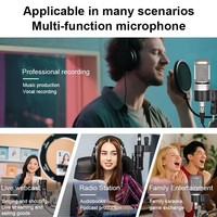 Kit de microphone à condensateur professionnel AT2020 avec connexion XLR pour l'enregistrement et le streaming en direct