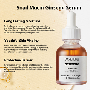 Soins de la peau coréens hydratant pour le visage dissolvant de cicatrices <span class=keywords><strong>d</strong></span>'acné et de taches sombres sérum de mucine et de ginseng <span class=keywords><strong>d</strong></span>'<span class=keywords><strong>escargot</strong></span> - Product Image 3
