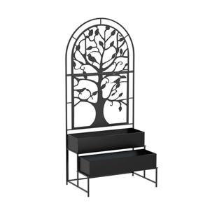 Clôture d'intimité <span class=keywords><strong>en</strong></span> acier découpée au laser sur mesure avec jardinière surélevée, écran décoratif extérieur, séparateur de pièce, jardinière intégrée - Product Image 1