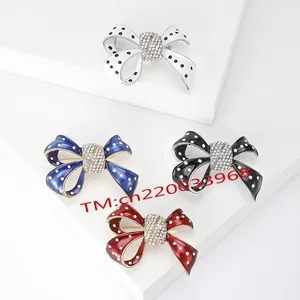 Broches de tecido com laço de laço de laço e laço de strass para mulheres, broche de laços de flores e strass