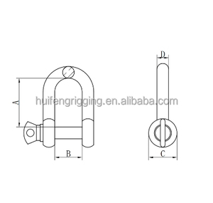 Phụ kiện giàn giáo Huifeng bằng thép không gỉ 304 M6, móc cẩu kiểu châu Âu, móc chữ D - Product Image 2