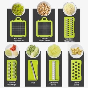 Cuchillo Multiusos Profesional 15 en 1 de Doble Uso, Ecológico, de Acero Inoxidable, ABS+PP, con Mango de Plástico, para Cortar Verduras en Cubos, Utensilio de Cocina - Product Image 4