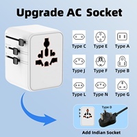 Worldplug Kompakt Süper Hızlı Şarj Çoklu Priz Uluslararası Seyahat Soketi Gan 70W Dünya Çapında Evrensel USB Şarj Cihazı Adaptör Priz