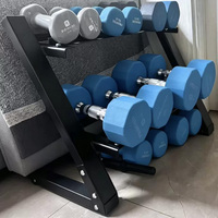 Équipement de fitness en gros : Ensemble d'haltères hexagonales triangulaires réglables haut de gamme avec support pour musculation à domicile ou usage commercial