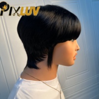 Promotion Perruque Courte Bob en Cheveux Humains Brésiliens de Haute Qualité, Noire Naturelle Bouclée pour Coupe Pixie, Vente en Gros de Perruques en Cheveux Humains, Fournisseur