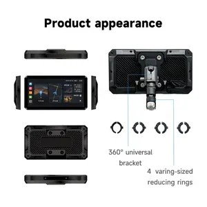 AlienRider M2 Pro Motorcycle Dash Cam Carplay And Android Auto Navigation With Touch Screen 77G Millimeter Wave Radar BSD