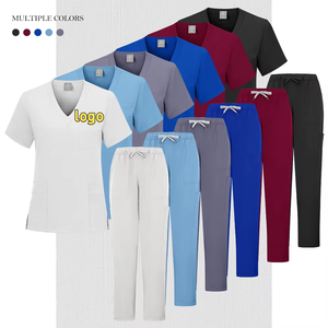 Conjuntos quirúrgicos ligeros <span class=keywords><strong>de</strong></span> manga corta con cuello en V para personal <span class=keywords><strong>de</strong></span> enfermería, clínicas estéticas y hospitales - Product Image 1