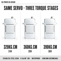 Servomoteur Robuste XQ-POWER XQ-S9350D 390kg 30V avec Engrenage en Acier Inoxydable et Boîtier Entièrement en Aluminium, Moteur Brushless pour Bras Robotique
