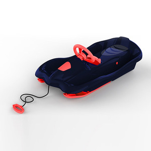 Luge avec volant et freins pour enfants, luge à neige violette durable - Product Image 5