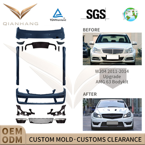 Nouveau kit carrosserie complet style <span class=keywords><strong>C63</strong></span> <span class=keywords><strong>AMG</strong></span> W204 LCI en PP, pare-chocs avant/arrière, capot, jupes latérales, conversion extérieure pour Classe C 2012-2014 - Product Image 2