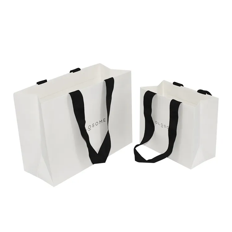 Op Maat Bedrukte Luxe Kleine Gerecyclede Boodschappentassen Cadeau Papieren Zakken Met Bedrijfsnaam Voor Sieradenverpakkingen Met Handvat