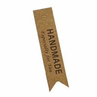 Étiquette suspendue en papier kraft, étiquette cadeau imprimée faite à la main avec trou perforé, étiquette découpée en V pour l'emballage de produits faits à la main, logo personnalisé