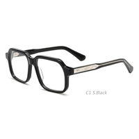 Monture de lunettes BD072 en acétate audacieux, style monture complète, unisexe, avec logo personnalisé, pont métallique en forme d'AV et charnières rivetées