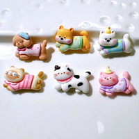 Breloques fines en résine, motifs animaux mignons (chats, chiens) en action, pour loisirs créatifs, boucles de chaussures, gobelets, accessoires pour cheveux, Noël