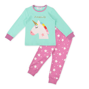 <span class=keywords><strong>Pigiama</strong></span> per Bambine in Cotone Organico Traspirante con Stampa <span class=keywords><strong>Animale</strong></span> Autunnale, Logo Personalizzato, Tessuto in Velluto e Design Personalizzati - Product Image 3