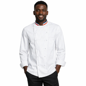 <span class=keywords><strong>Veste</strong></span> <span class=keywords><strong>de</strong></span> chef personnalisée avec logo, <span class=keywords><strong>veste</strong></span> <span class=keywords><strong>de</strong></span> chef classique à manches longues pour <span class=keywords><strong>homme</strong></span>, double boutonnage, garniture française, uniforme <span class=keywords><strong>de</strong></span> <span class=keywords><strong>cuisine</strong></span>, vêtements <span class=keywords><strong>de</strong></span> travail pour la restauration, OEM - Product Image 2
