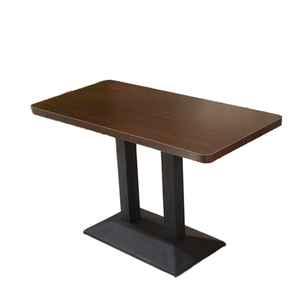 Tavolo da Pranzo Moderno Minimalista Addreen in Legno Chiaro con <span class=keywords><strong>Gambe</strong></span> in Ferro Nero, Ignifugo, Durevole e Portatile <span class=keywords><strong>per</strong></span> Hotel - Product Image 1