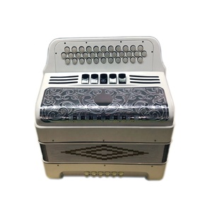 Accordéon diatonique OEM Golden Cup 34 boutons 12/5 registres Corps blanc brillant Argenté JB3412D Offre 34 boutons - Product Image 2