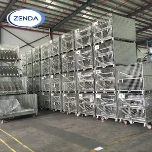 Kapazität 400-1500kg Stapel paletten Metall Stahl Lager Lagerung Draht Mesh Container Mesh Cage