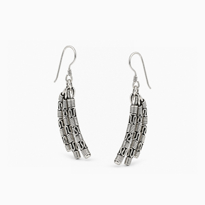 925 Sterling <b>Silver</b> Designer <b>Dangle</b> <b>Earrings</b> Handmade Modern <b>Silver</b> <b>Earrings</b> for Women - Product Image 3