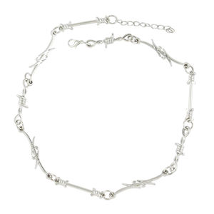 Gargantilla <span class=keywords><strong>de</strong></span> alambre pequeño para mujer, piedras <span class=keywords><strong>de</strong></span> alambre <span class=keywords><strong>de</strong></span> púas, HipHop, gótico, Punk - Product Image 1