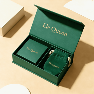 Magnetic Closure Luxury Jewelry Packaging Set With <b>Gift</b> <b>Box</b>, <b>Small</b> Jewelry <b>Box</b> And Velvet Pouch For Branded Gifting - Product Image 3