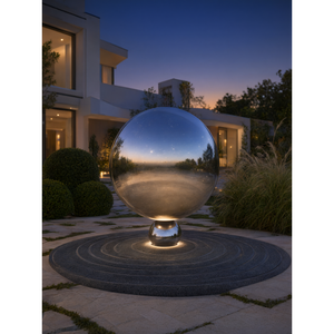 <b>Mirror</b> Polished Stainless Steel Sphere Sculpture for <b>Outdoor</b> <b>Garden</b> and Commercial Entrance - Product Image 3