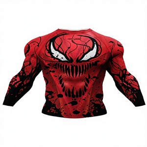 เสื้อรัดรูปแขนยาวสำหรับผู้ชายผ้าสแปนเด็กซ์โพลีเอสเตอร์อีลาสเทนแขนยาวออกแบบได้ตามต้องการ - Product Image 2